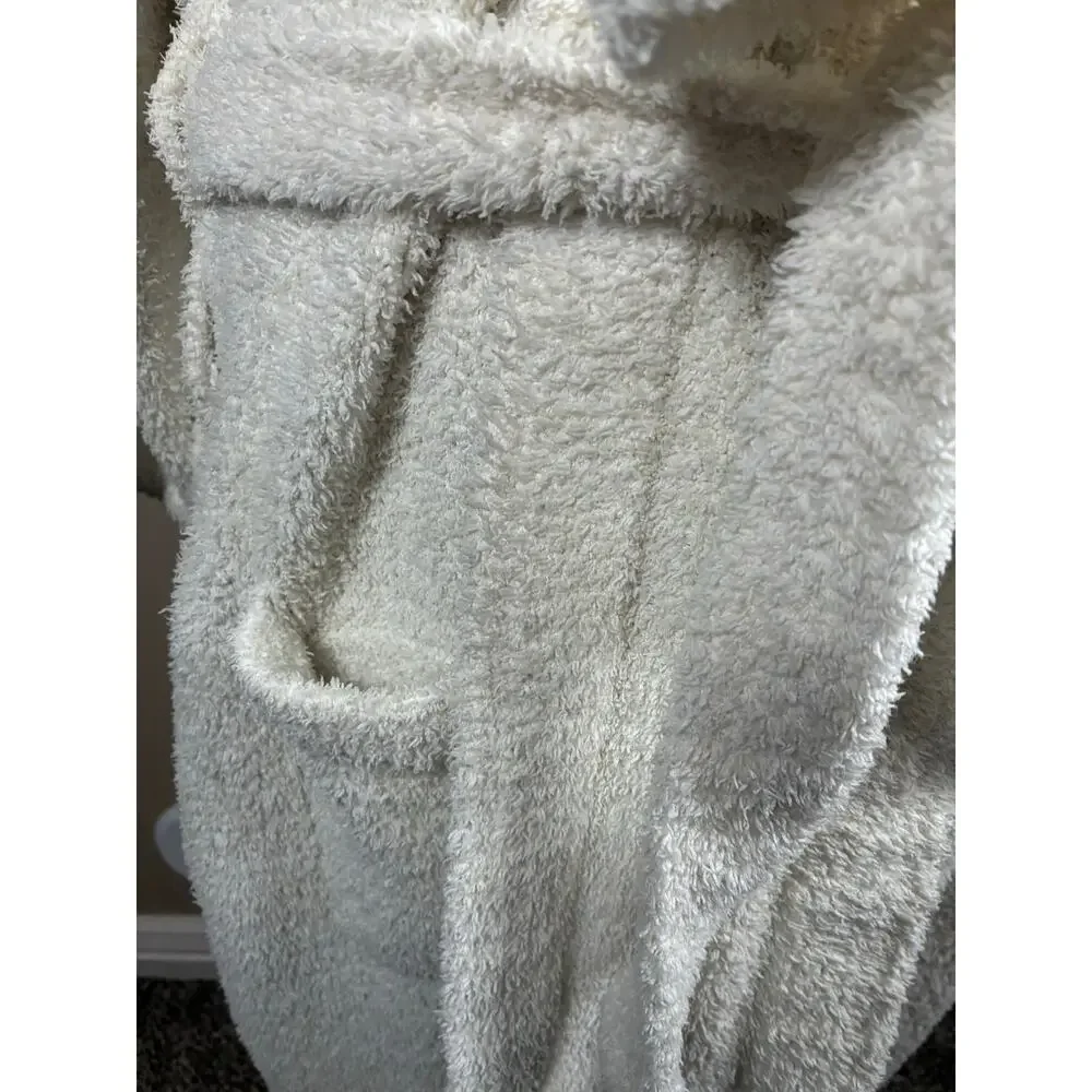 Barefoot Dreams CozyChic Unisex 2 W- L/XL Men- M Cream Oatmeal Long Plush Robe